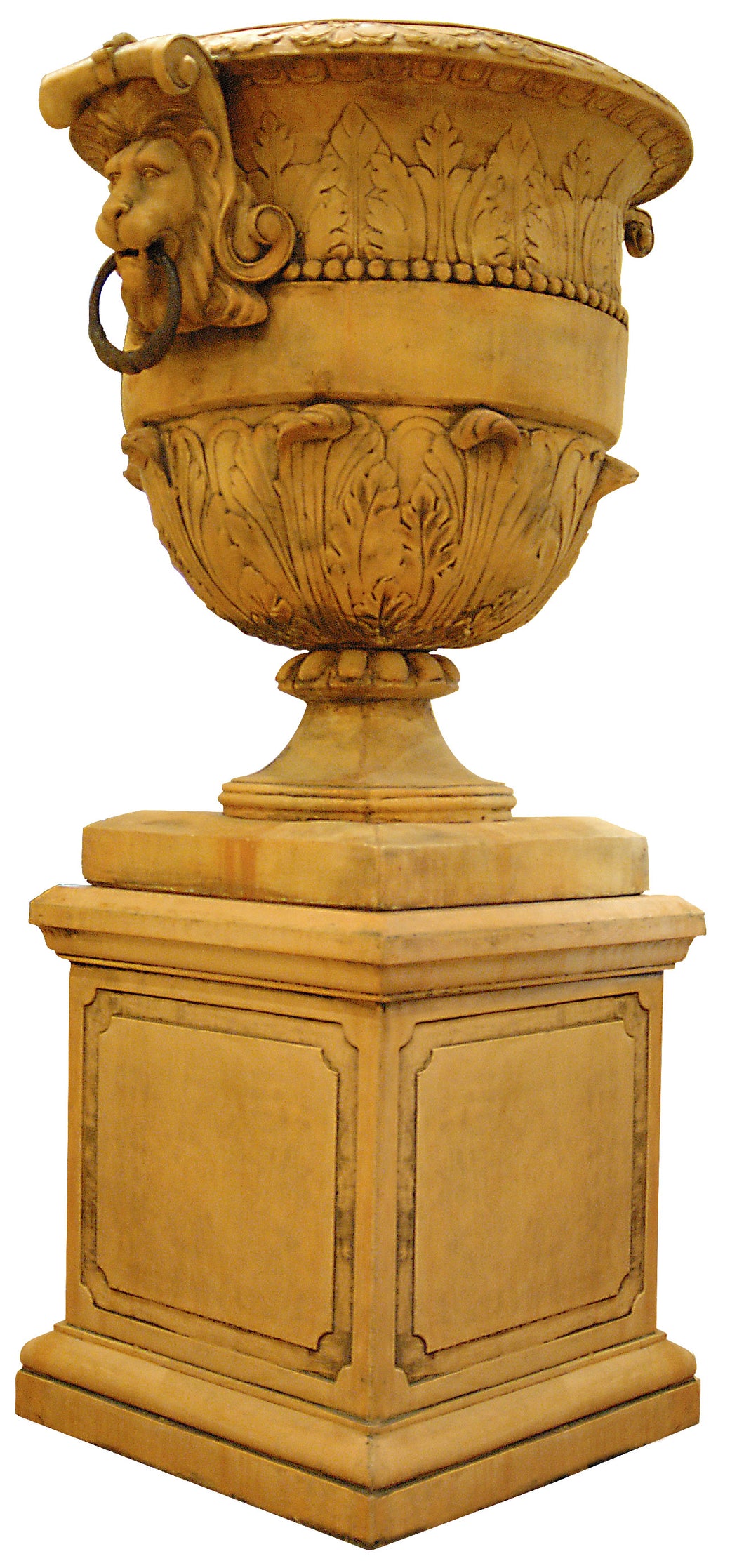 Large Lion Urn & Pedestal - (colour options avail)