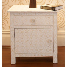 Load image into Gallery viewer, Geometric White Bone Inlay Bedside
