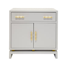 Load image into Gallery viewer, Bamboo Handle Lacquer Cabinet – White / Grey / Navy

