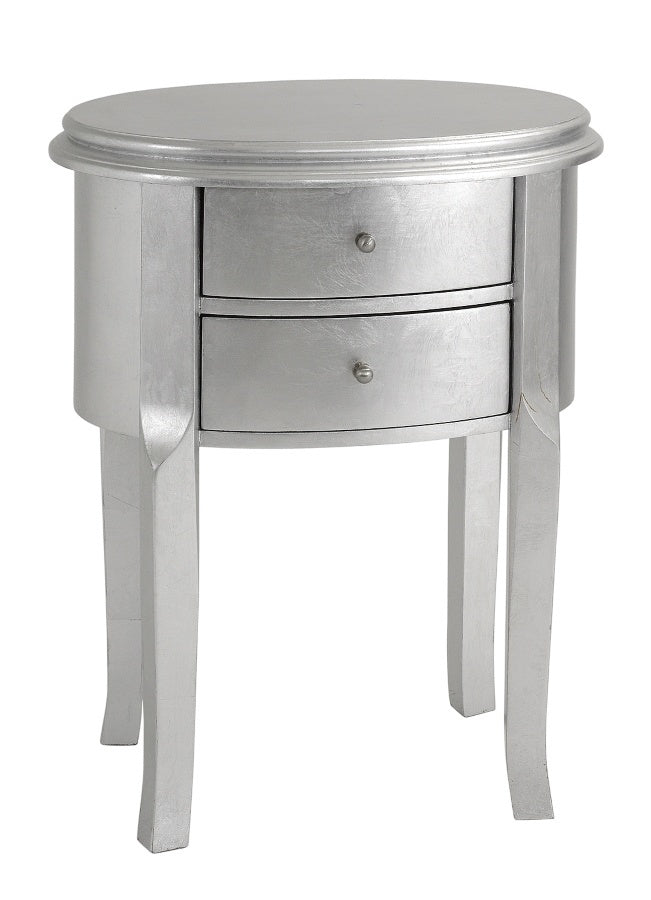 Silver Leaf Oval Side Table