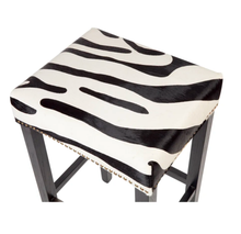 Load image into Gallery viewer, Courtney Oak Bar Stool - Zebra
