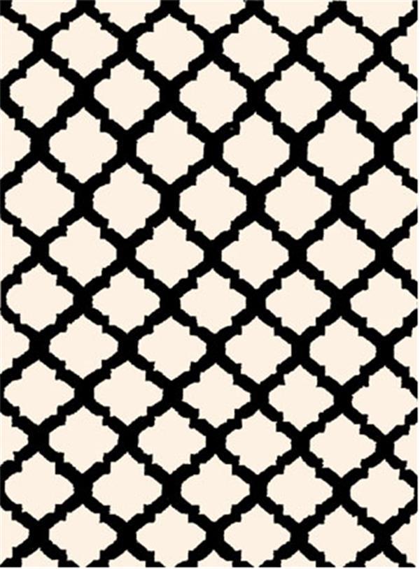 Black/Cream Hand Knotted Wool Kilim