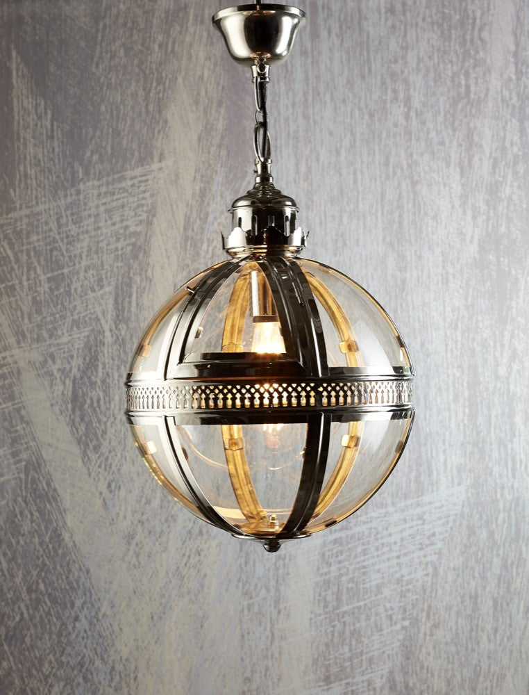 Paxton Pendant Lamp – Nickel or Brass – 3 Size Options