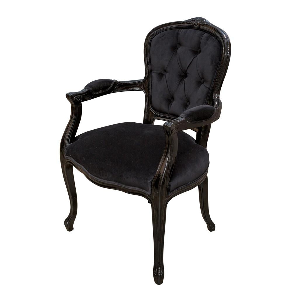 Ebony Tufted Louis Chair