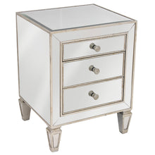 Load image into Gallery viewer, Antique Mirror 3 Drawer Bedside
