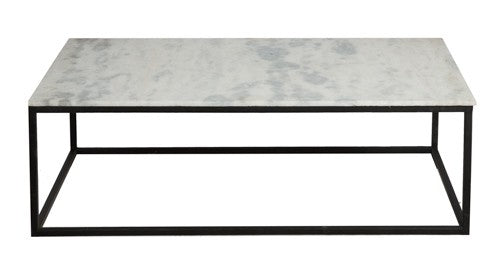 Black Coffee Table with Stone Top