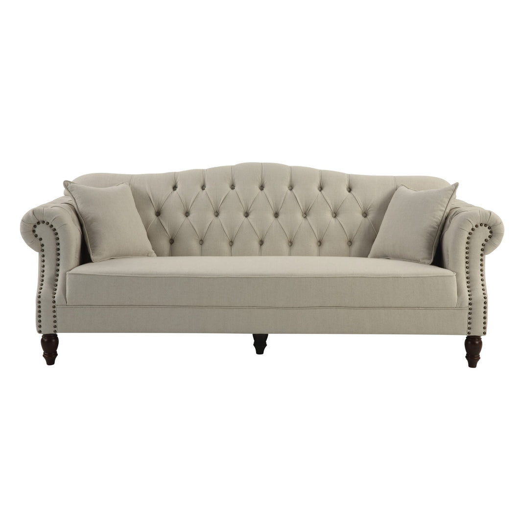 Austin Buttoned Sofa Beige – 3 or 2 Seater