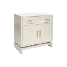 Load image into Gallery viewer, Bamboo Handle Lacquer Cabinet – White / Grey / Navy
