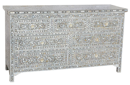 Mother of Pearl Inlay 7-Drawer Chest