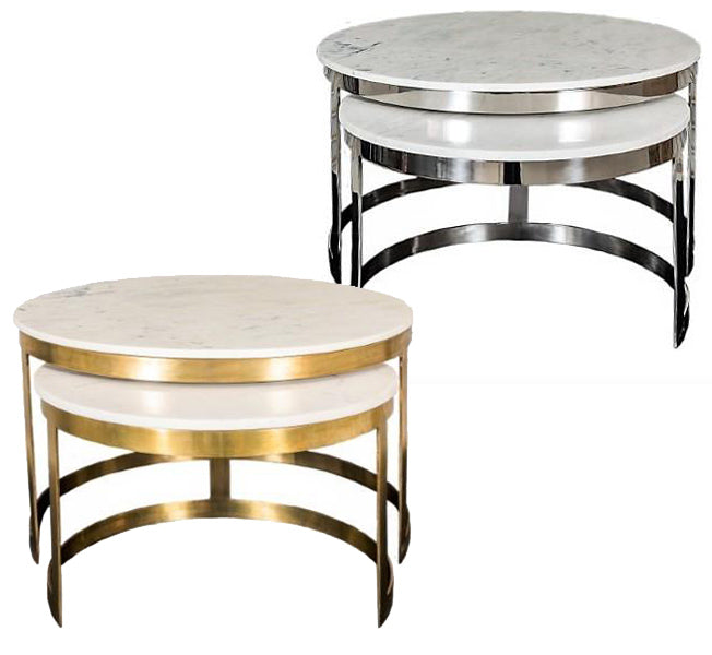 Jensen Marble Tables Set of 2 – 2 Colour Options