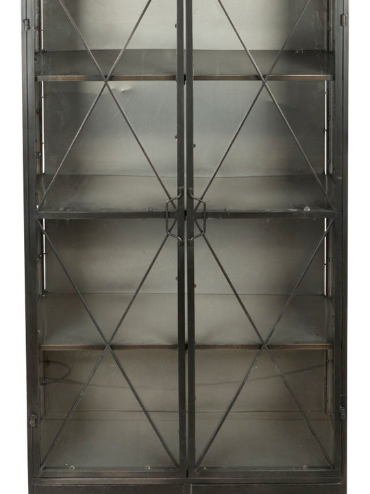 Metal Bookcase with Glass Doors