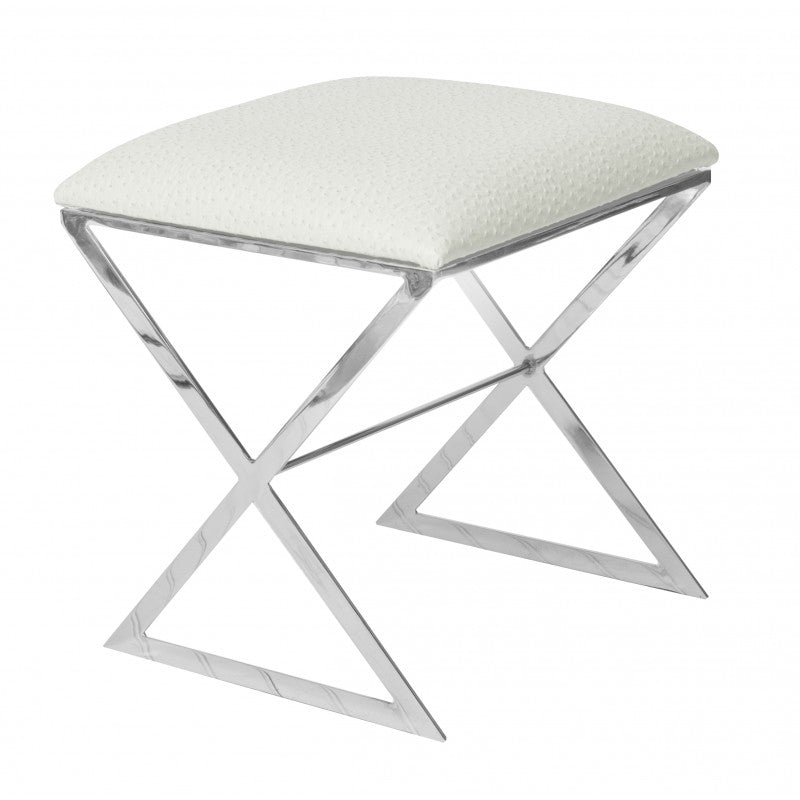 Cross Stool - Silver or Gold/Colour Seat Options