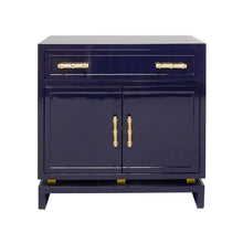 Load image into Gallery viewer, Bamboo Handle Lacquer Cabinet – White / Grey / Navy
