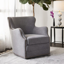 Load image into Gallery viewer, Reece Swivel Occasional Chair GREY ON SALE
