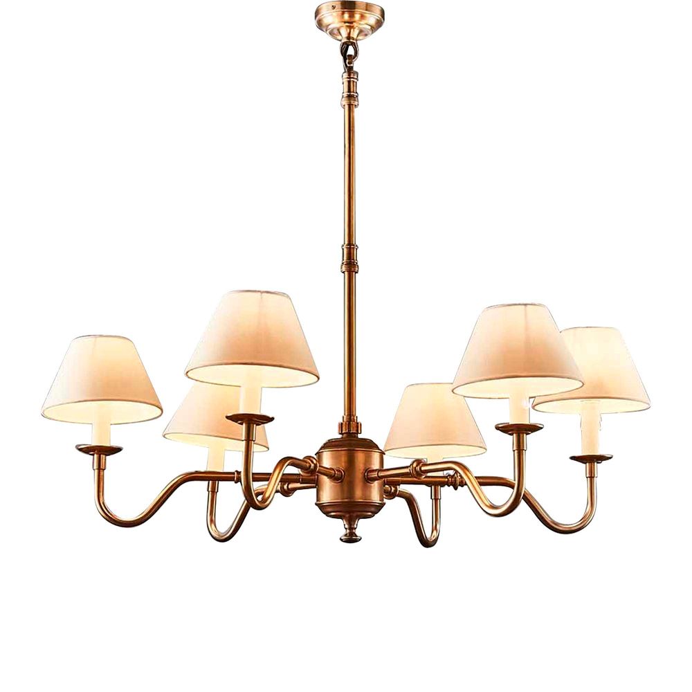 Charlotte 6 Arm Chandelier – Antique Brass