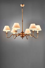 Load image into Gallery viewer, Charlotte 6 Arm Chandelier – Antique Brass
