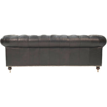 Load image into Gallery viewer, Worn Charcoal Leather Chesterfield – 2 or 3 Seater – 2 Colour Options
