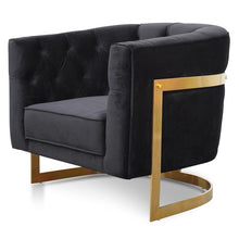 Load image into Gallery viewer, Tailor Armchair with Gold Base
